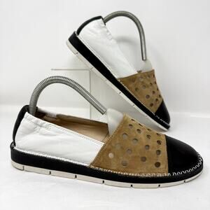 Hispanitas Leather Slip On Shoes 38 US 7.5 Colorblock Suede Perforated Spain